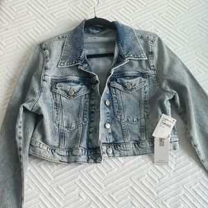 Good American cropped denim jacket